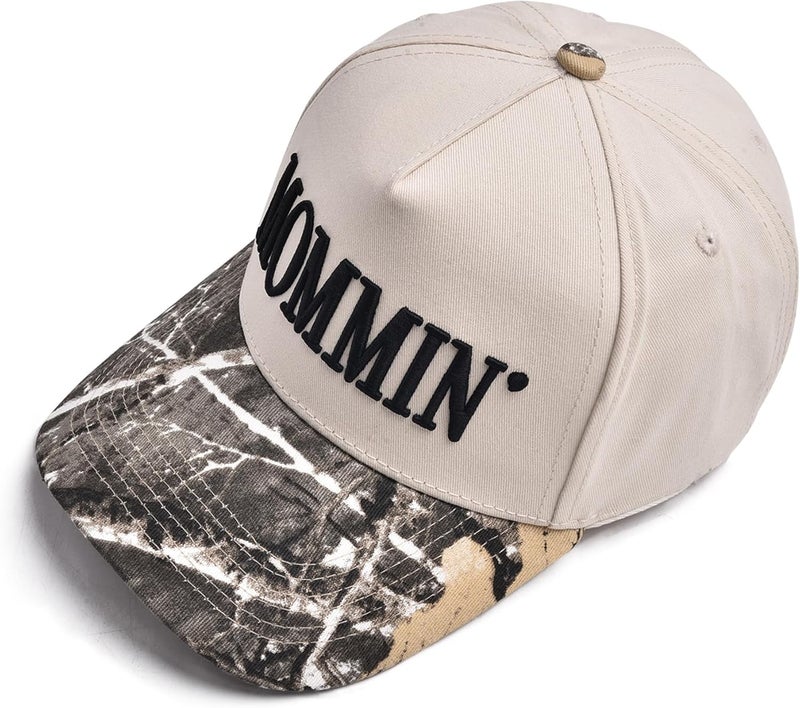Asadovce Mommin Trucker Hat for Women Embroidered Mom Baseball Cap Adjustable Canvas Vintage Hat for Casual Wear - Image 3